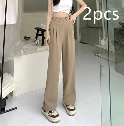 Women's high waist loose drape suit wide leg pants in various colours