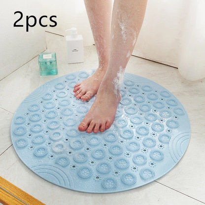 Textured Surface Round Shower Mat with Massage Texture, Non-Slip Suction Cups, and Drainage Holes for Kiwi Bathrooms