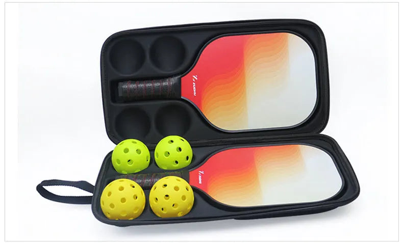 Black EVA pickleball racket case with two shoulder straps.