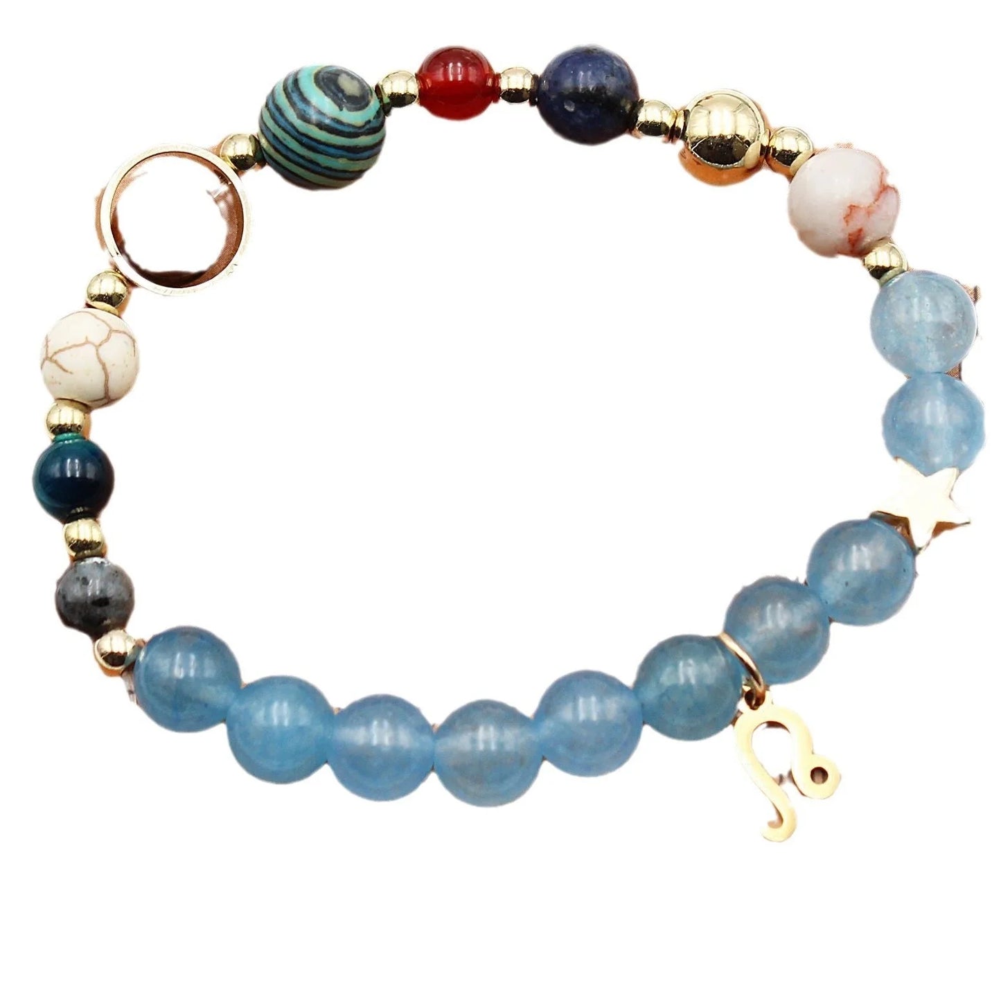 Twelve Constellations Natural Stone Beaded Bracelets - Unisex Astrological Jewellery
