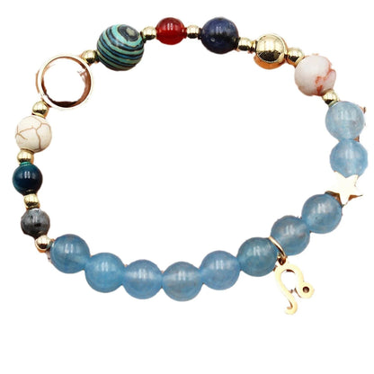 Twelve Constellations Natural Stone Beaded Bracelets - Unisex Astrological Jewellery