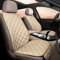 Ringer plush cotton car seat cushion for winter warmth in burgundy colour on a car seat.