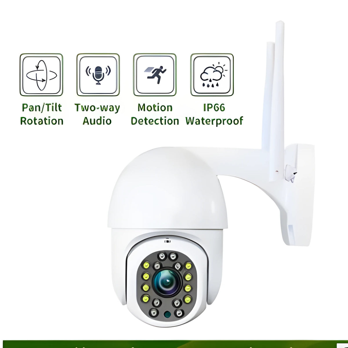 CAMHI ISCEE2 2.5-inch 1080P outdoor WiFi security camera with night vision mounted on a white wall