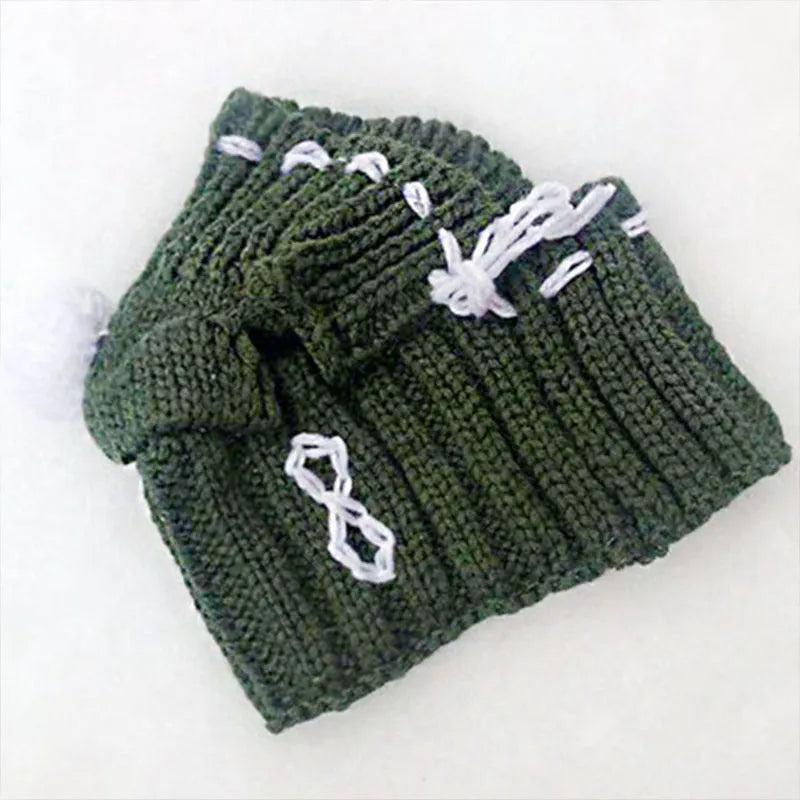 Woolen hat for female dogs in grey red green solid pattern 100% cotton one size winter cap