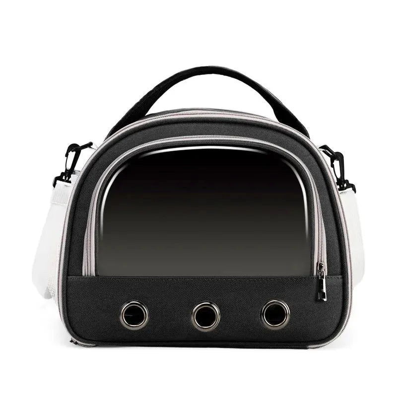 Portable foldable one-shoulder bird bag for small pets in black, green, and pink, small and large sizes