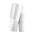 White folding ironing machine with 800W steam function, compact folded size 10cm by 6.2cm by 18cm, includes long hair brush