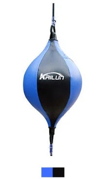 Black boxing speed ball with 40cm length hanging from elastic ropes with inflator and hooks
