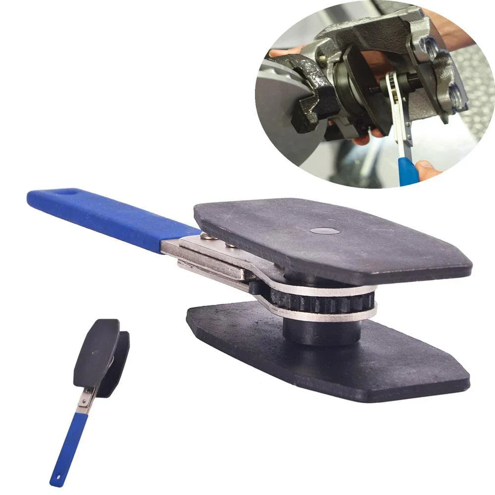 Stainless steel brake caliper press tool with ratchet mechanism for easy piston retraction
