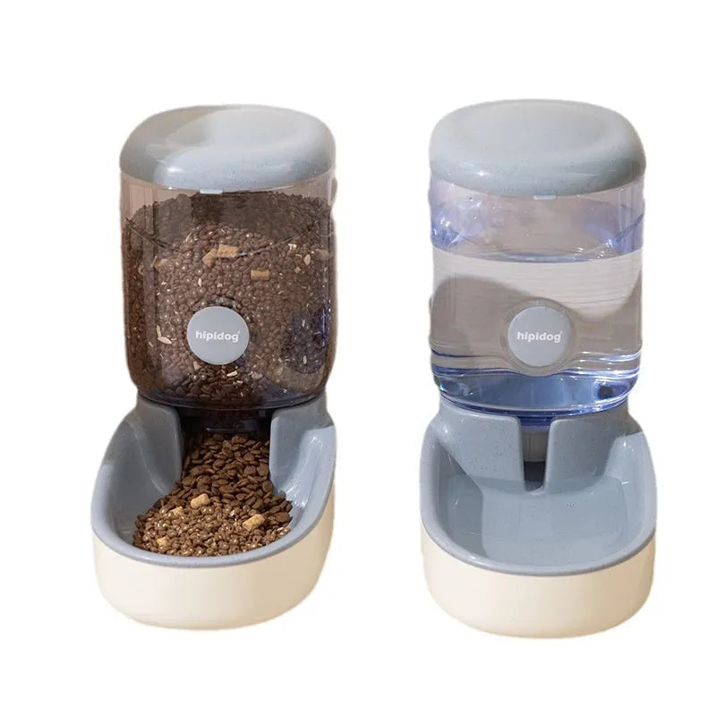 Automatic pet drinker and feeder with 3.8-litre capacity in blue colour option