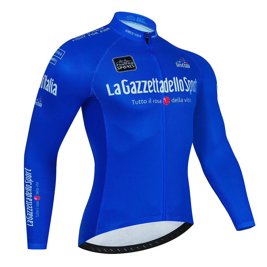 Men's long sleeve mountain bike cycling jersey in chemical fibre blend fabric