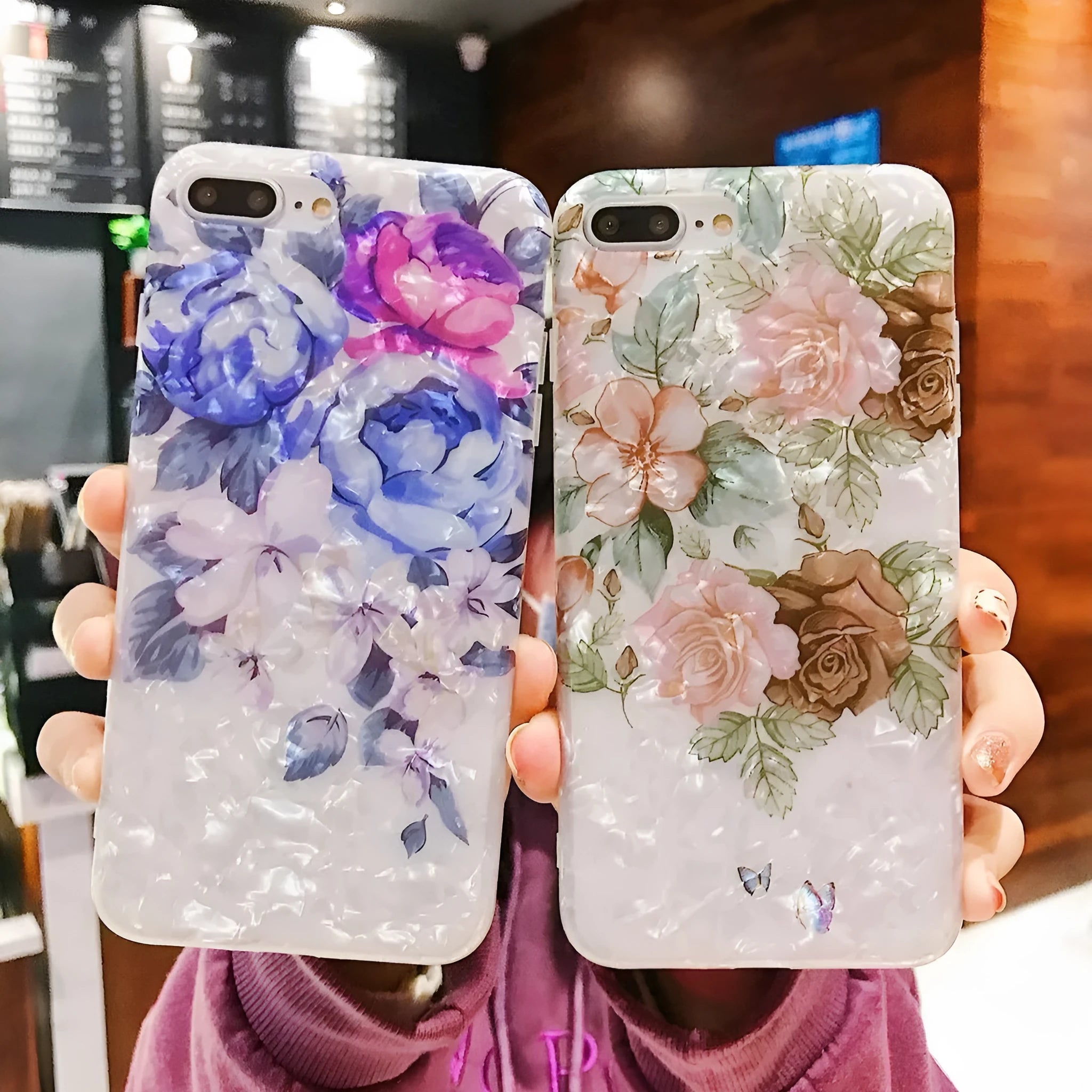 Dream Shell phone case with rose flower design for iPhone X XS XR 7 8 6 models in soft TPU silicone material
