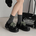 Big Head black leather-look derby shoes with a platform sole and traditional lacing.