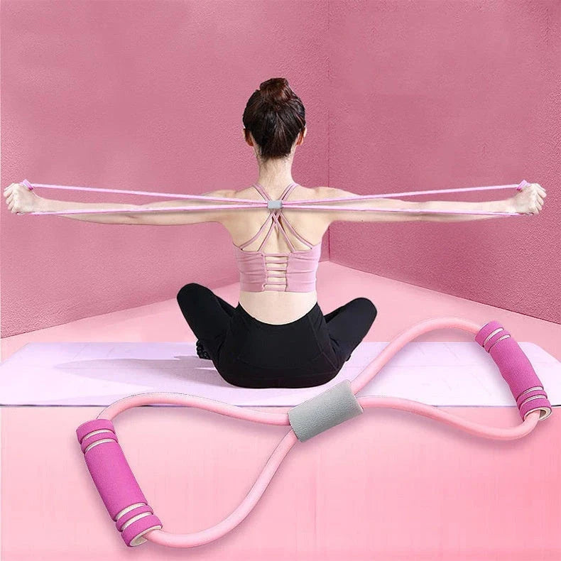 Eight-Shaped Elastic Rope Stretch Belt for fitness and yoga exercises