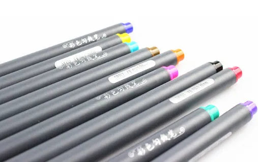Ten 0.38mm hook line pens for architecture and mobile drawing applications