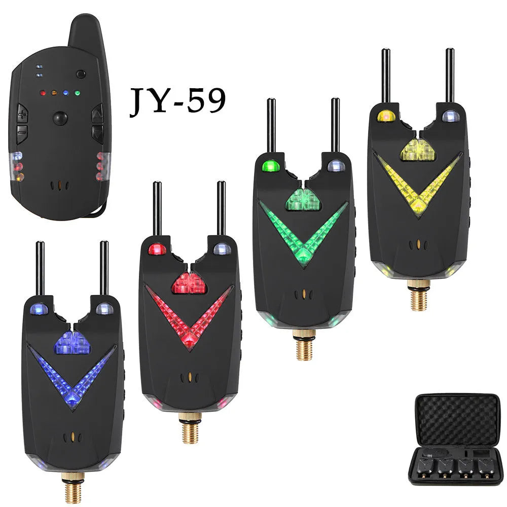 Wireless fishing electronic bite alarm with ABS plastic housing for multi-rod monitoring