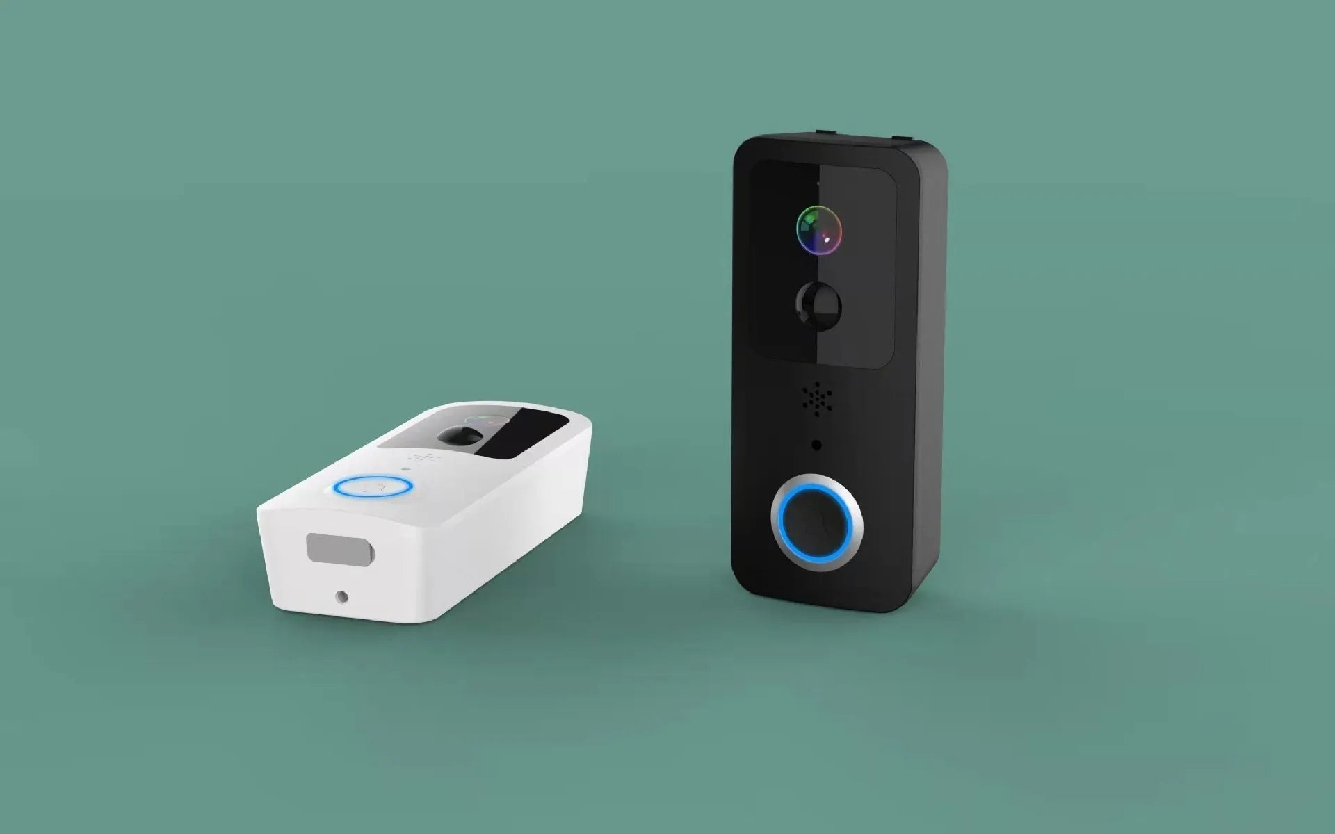 Black and white waterproof smart home visual doorbell with HD remote intercom.
