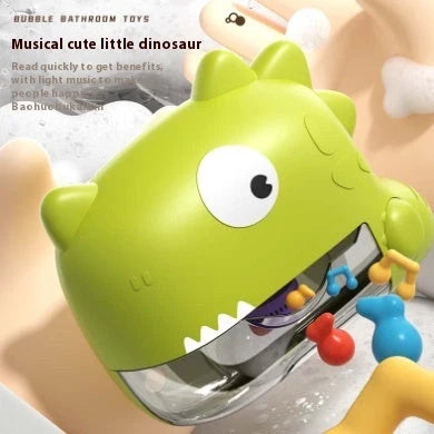 Baby Bath Toys Bubble Music Machine in various colors, creating bubbles and playing music for bath time fun.