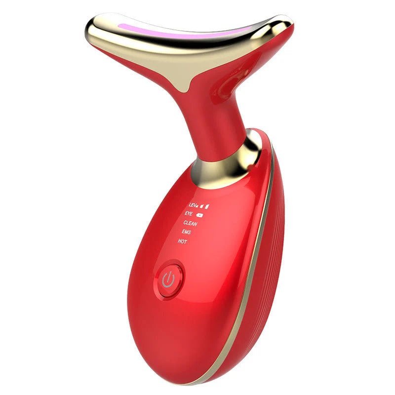 EMS Thermal Neck Massager with LED therapy for wrinkle reduction and skin tightening