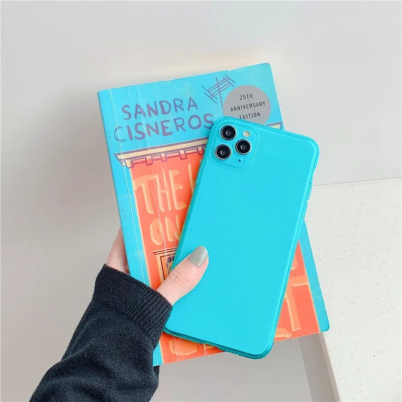 Transparent fluorescent TPU phone case for Apple iPhone 13 series in orange colour