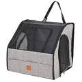 Gray portable foldable car pet cage with waterproof Oxford dog mat and PVC pipe frame for dog travel
