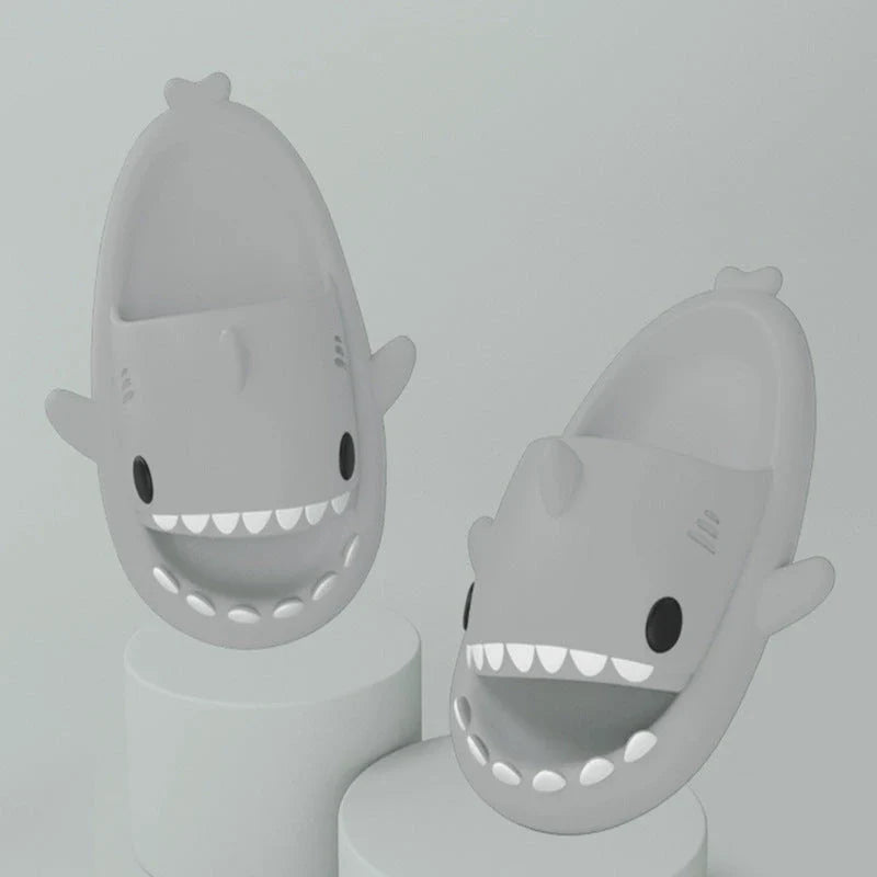 Cozy Shark Slippers with cartoon shark design, waterproof and anti-slip sole, and premium EVA material for comfort