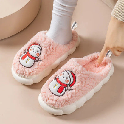 Cozy snowman-themed slippers with plush materials, anti-slip soles, and a variety of color options for comfortable indoor wear