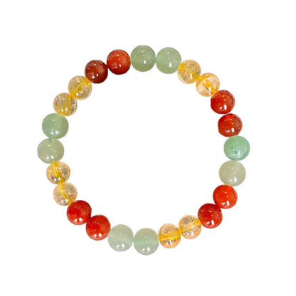 8mm multicolour glass beaded bracelet with European and American style design