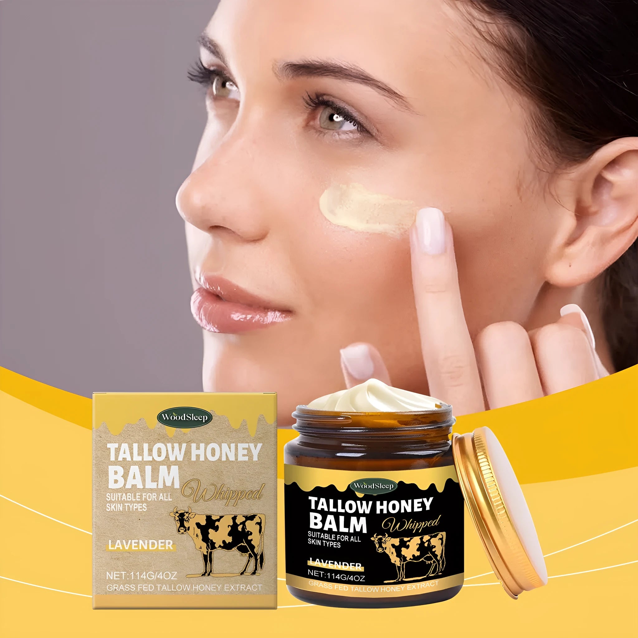 Butter skin cream moisturiser in a 114g jar with honey and lavender extract
