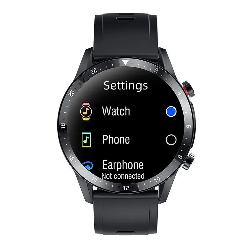 Bluetooth smart watch with 1.3-inch screen showing heart rate display on wrist