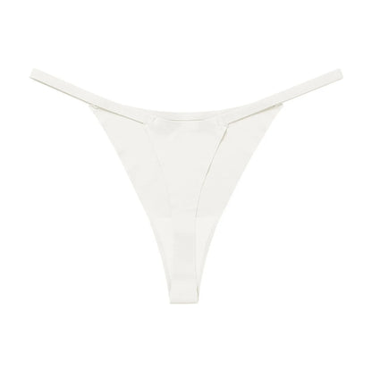 Low waist ice silk seamless T-back underwear set for women in 8 colours