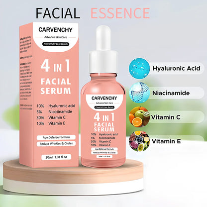 Advance Skin Care 4-in-1 facial serum bottle, 30ml universal essence for all skin types with dropper