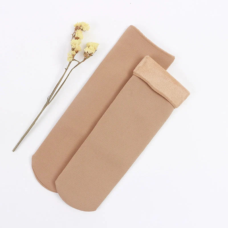 Autumn and winter wild tube socks for men and women with velvet lining