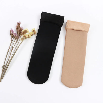 Autumn and winter wild tube socks for men and women with velvet lining
