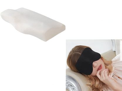 Contoured memory foam cervical pillow in diamond grid gray, 50x30cm size with 6cm neck support contour and polyester lining