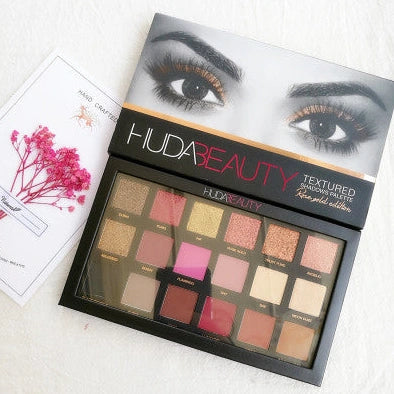 18-colour rose gold eyeshadow palette with 35 warm neutral tones featuring fine smooth powder that creates fog makeup with strong adhesive lasting all day