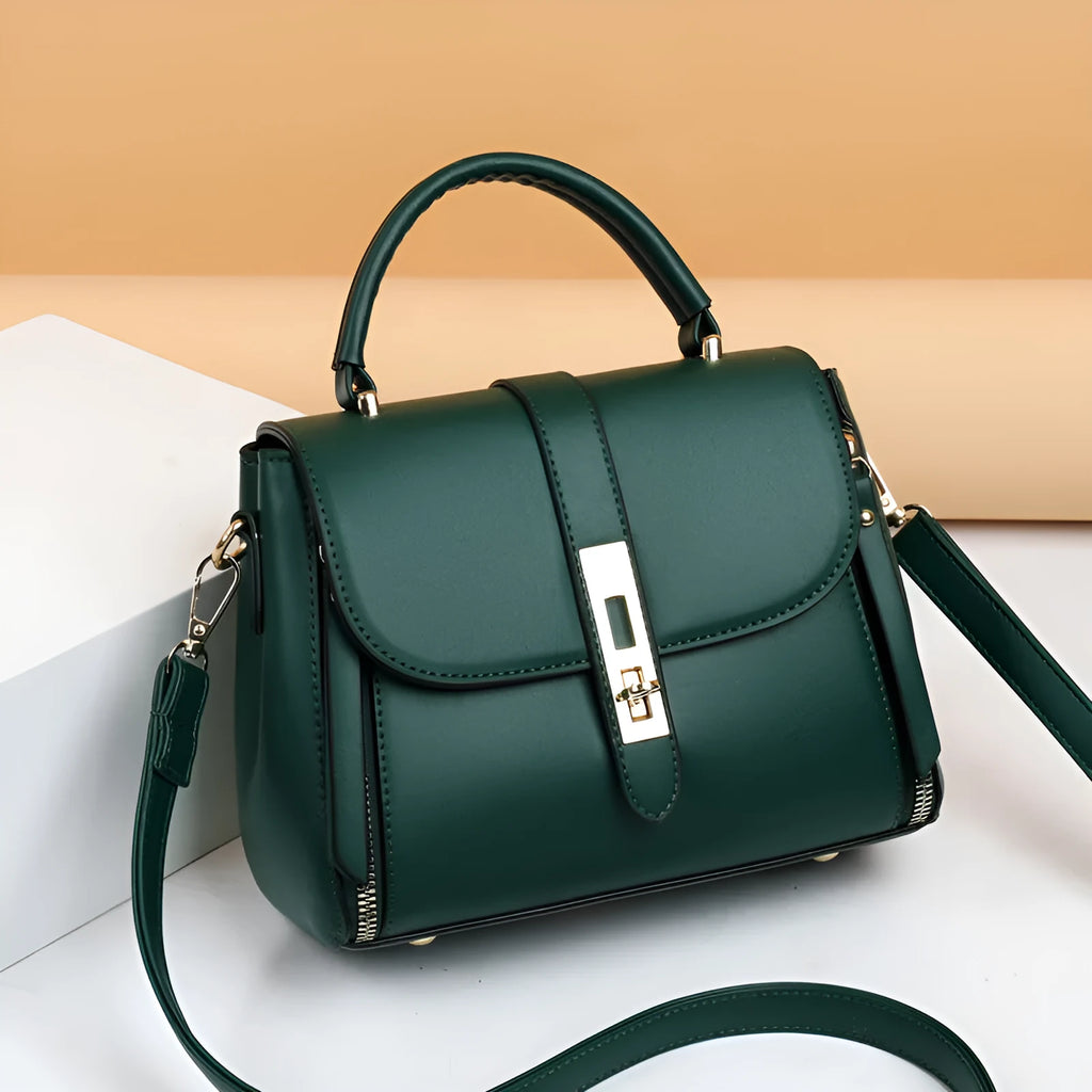 Soft PU leather women's messenger bag in square vertical design with single shoulder strap