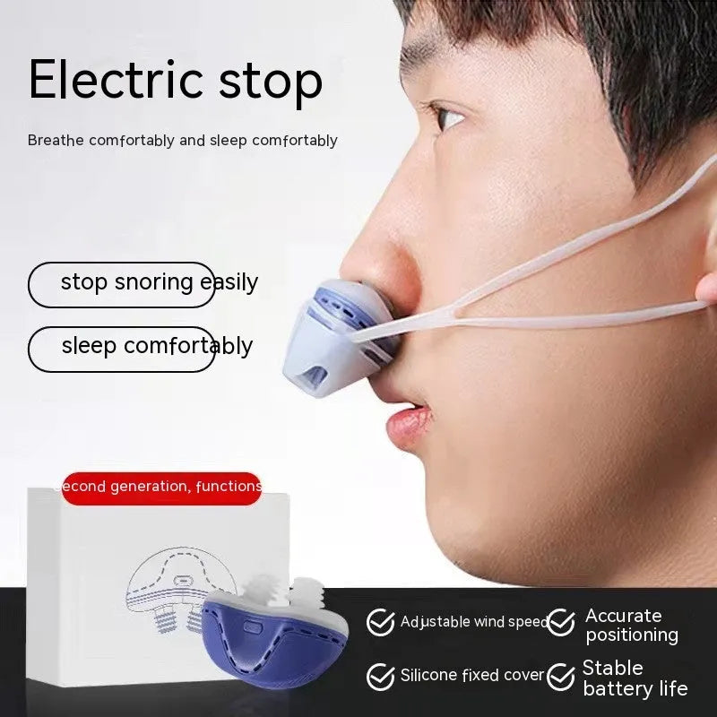 Electric anti snoring oral appliance white silicone shell USB rechargeable 60x25.2x39mm