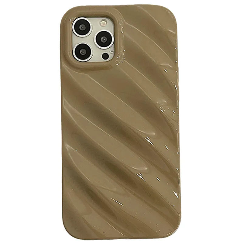Nordic style pleated silicone phone case for Apple iPhone on a table