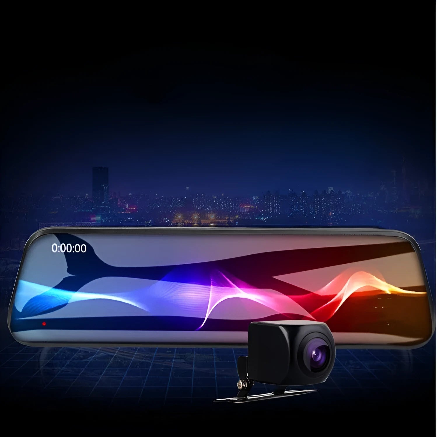 10-inch full touch screen car dash camera with front and rear lenses for dual recording