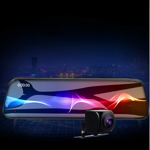 10-inch full touch screen car dash camera with front and rear lenses for dual recording