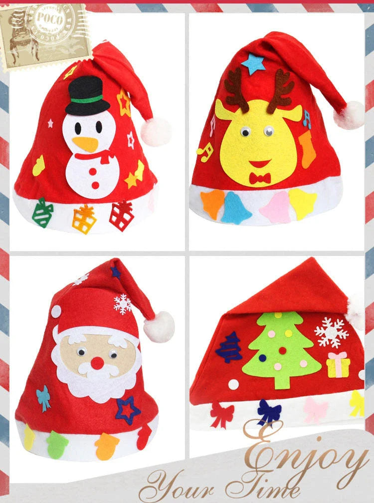 DIY Christmas Hat with festive designs for family fun
