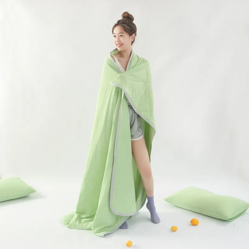 Class A Cool Silk Watermelon Quilt in cool fibre fabric with polyester filler, available in solid colours and multiple sizes