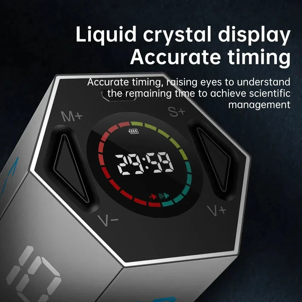 Creative Timer Kitchen Reminder Alarm Clock in pearl silver with USB charging