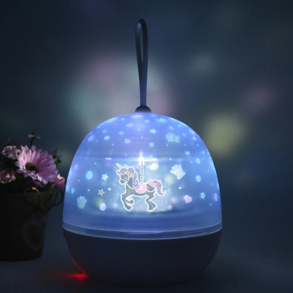 360° rotating night light projector with 8 LED lighting modes for bedroom decoration