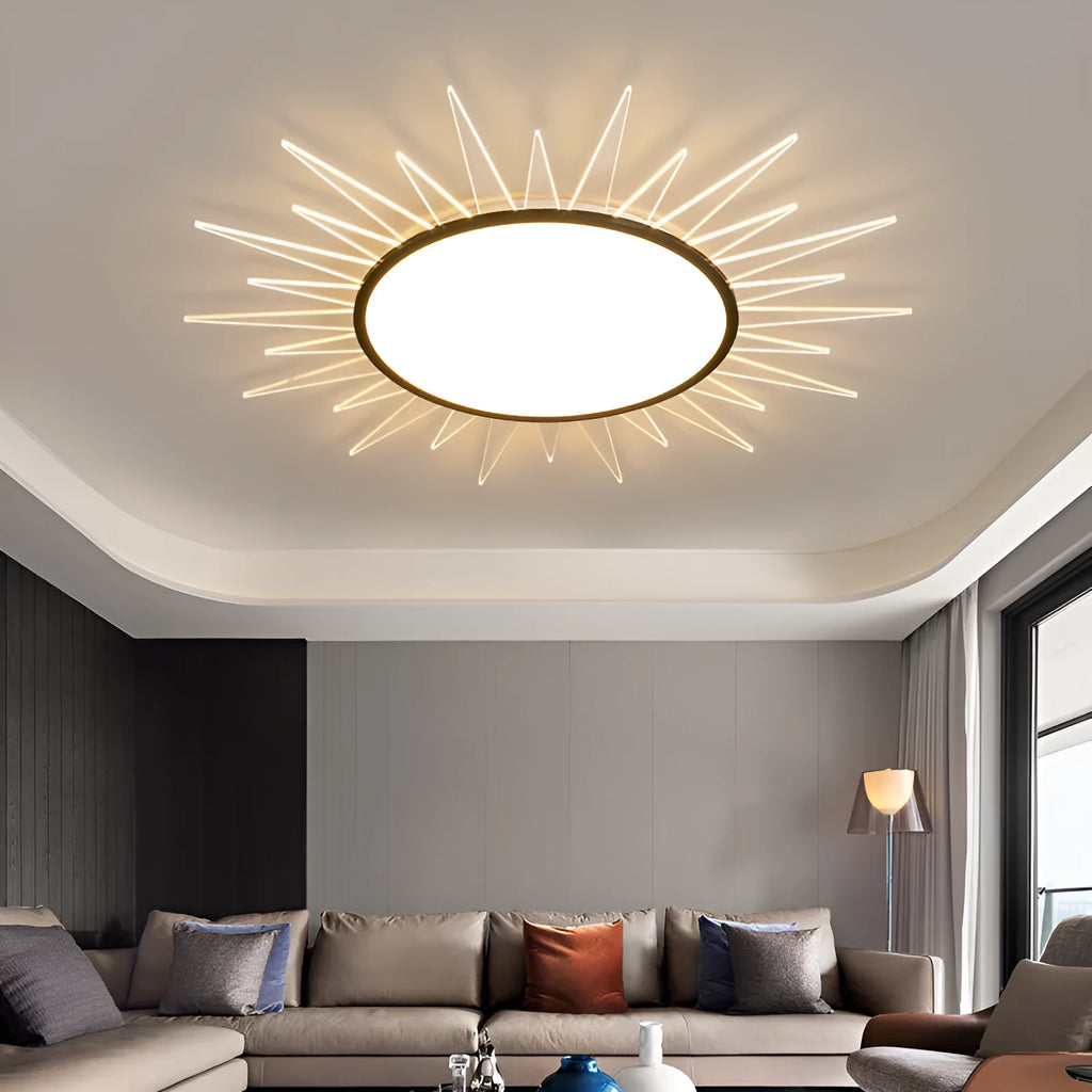 Modern round aluminium LED ceiling lamp with remote control dimming in four size options