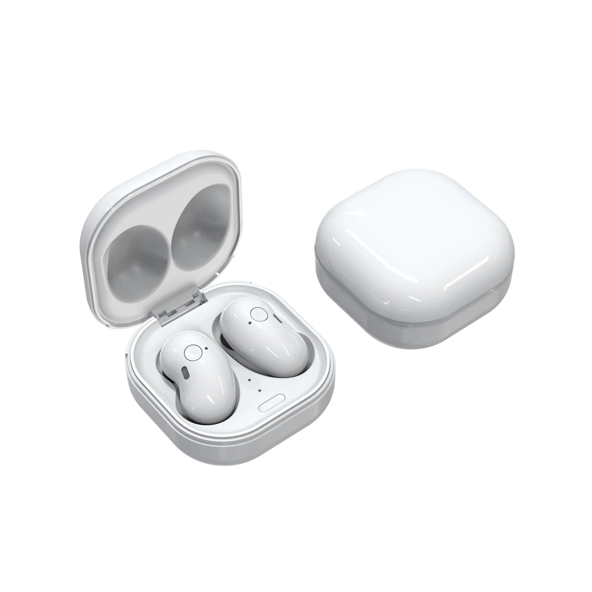 Buds Bluetooth 5.0 Wireless Earbuds in black, white, and rose gold with 9D stereo sound