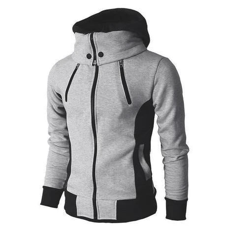 A premium hooded zip-up jacket made of soft, breathable fleece material with touch-screen compatible fingers and a durable zipper closure for outdoor activities.