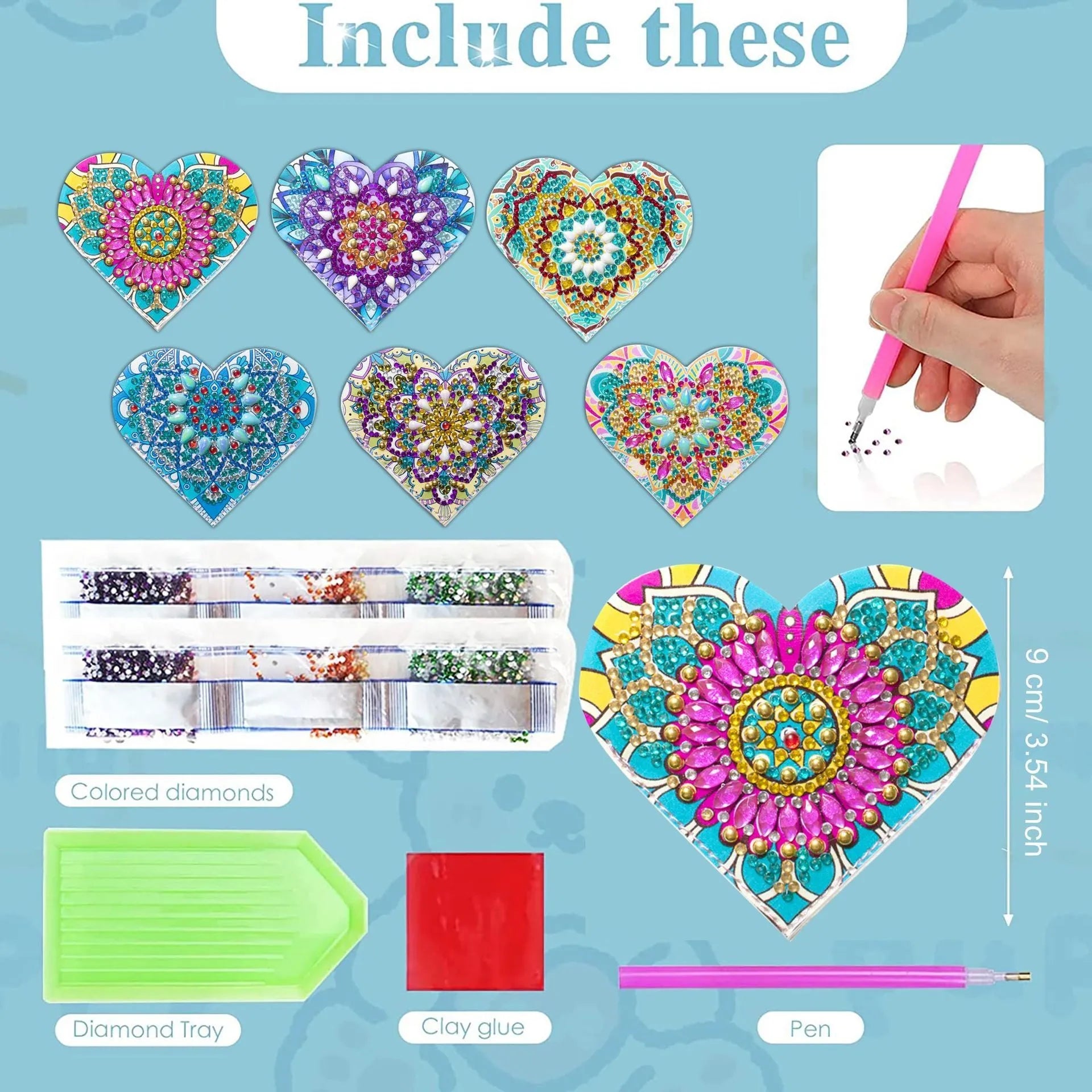 Six PU leather handmade bookmarks with crystal flower corners in modern simplicity design