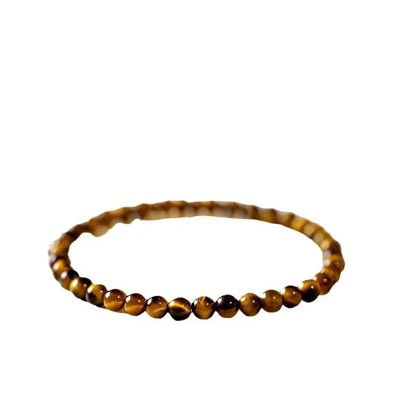 Handmade tigereye gemstone bracelet with geometric design in New Chinese style