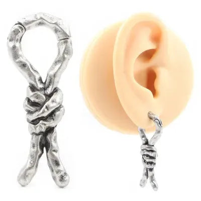 Copper creative bends auricle earring with 4mm gauge and hitched design for cartilage piercing